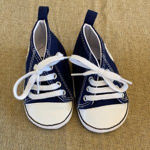 Baby High Top Navy Blue Sneakers ( Size 2 ) Like Converse!